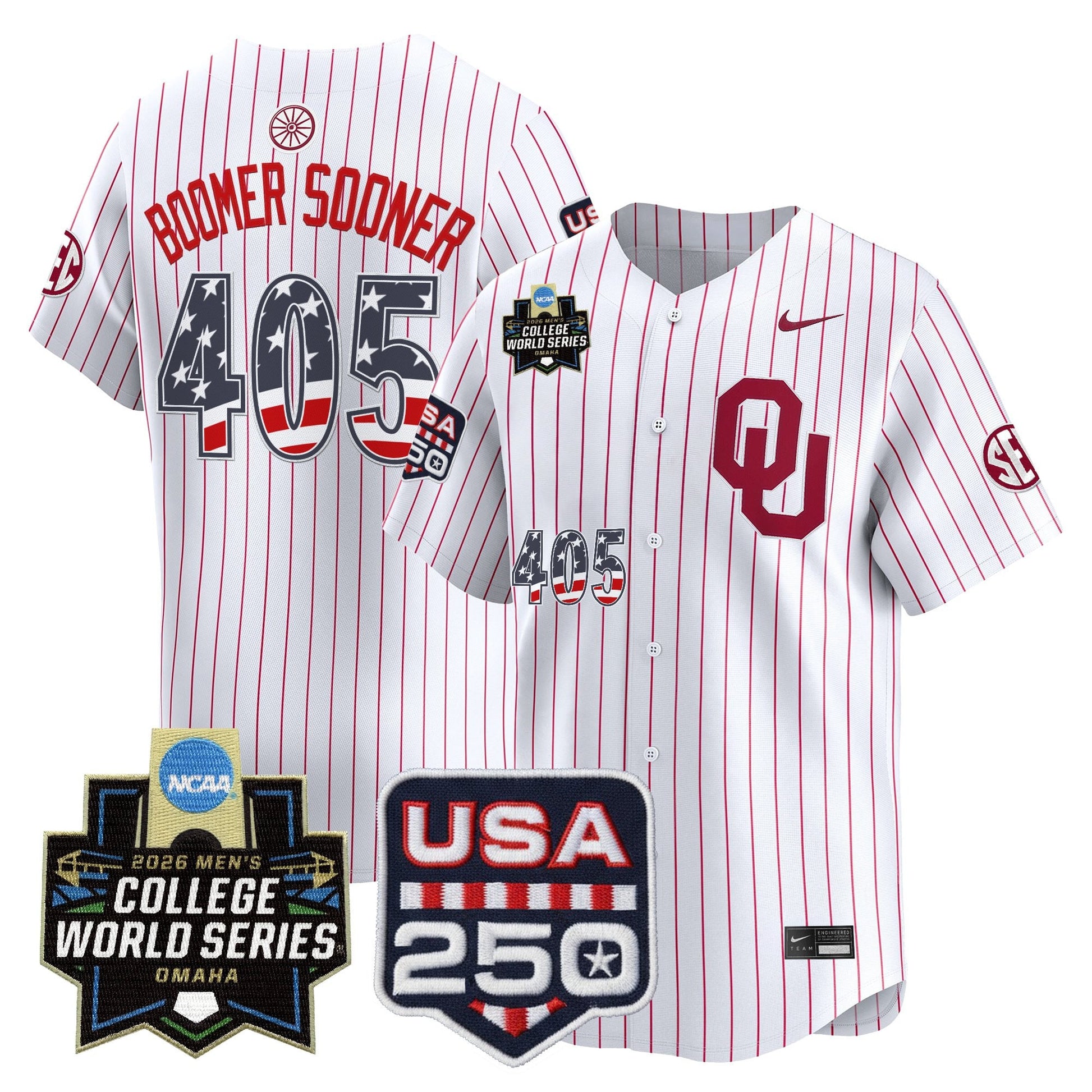 Oklahoma Sooners USA 250 Fourth of July Vapor Premier Limited Jersey - 2026 World Series Patch - All Stitched