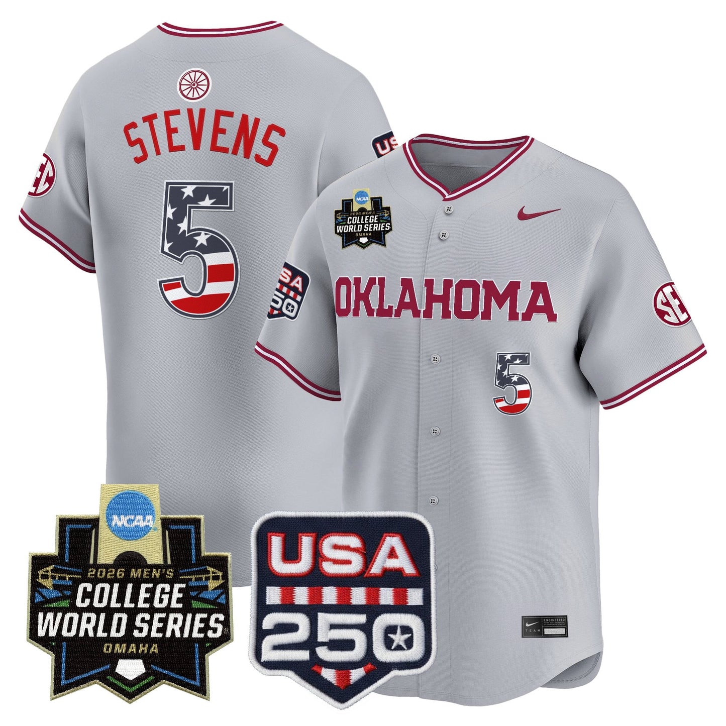 Oklahoma Sooners USA 250 Fourth of July Vapor Premier Limited Jersey - 2026 World Series Patch - All Stitched