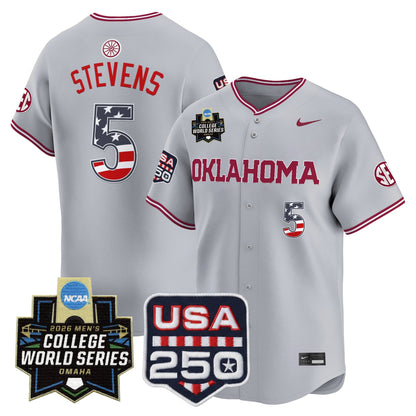 Oklahoma Sooners USA 250 Fourth of July Vapor Premier Limited Jersey - 2026 World Series Patch - All Stitched