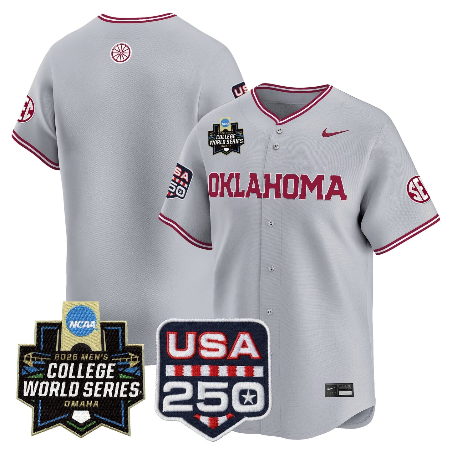 Oklahoma Sooners USA 250 Fourth of July Vapor Premier Limited Jersey - 2026 World Series Patch - All Stitched