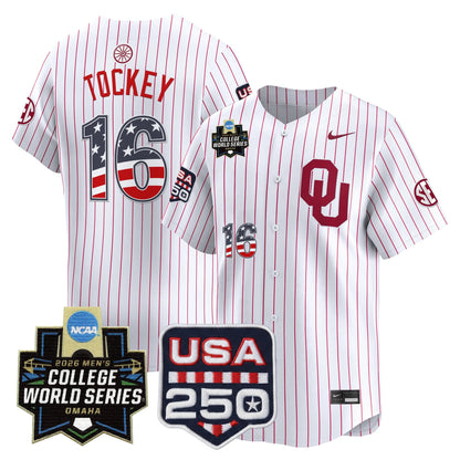 Oklahoma Sooners USA 250 Fourth of July Vapor Premier Limited Jersey - 2026 World Series Patch - All Stitched