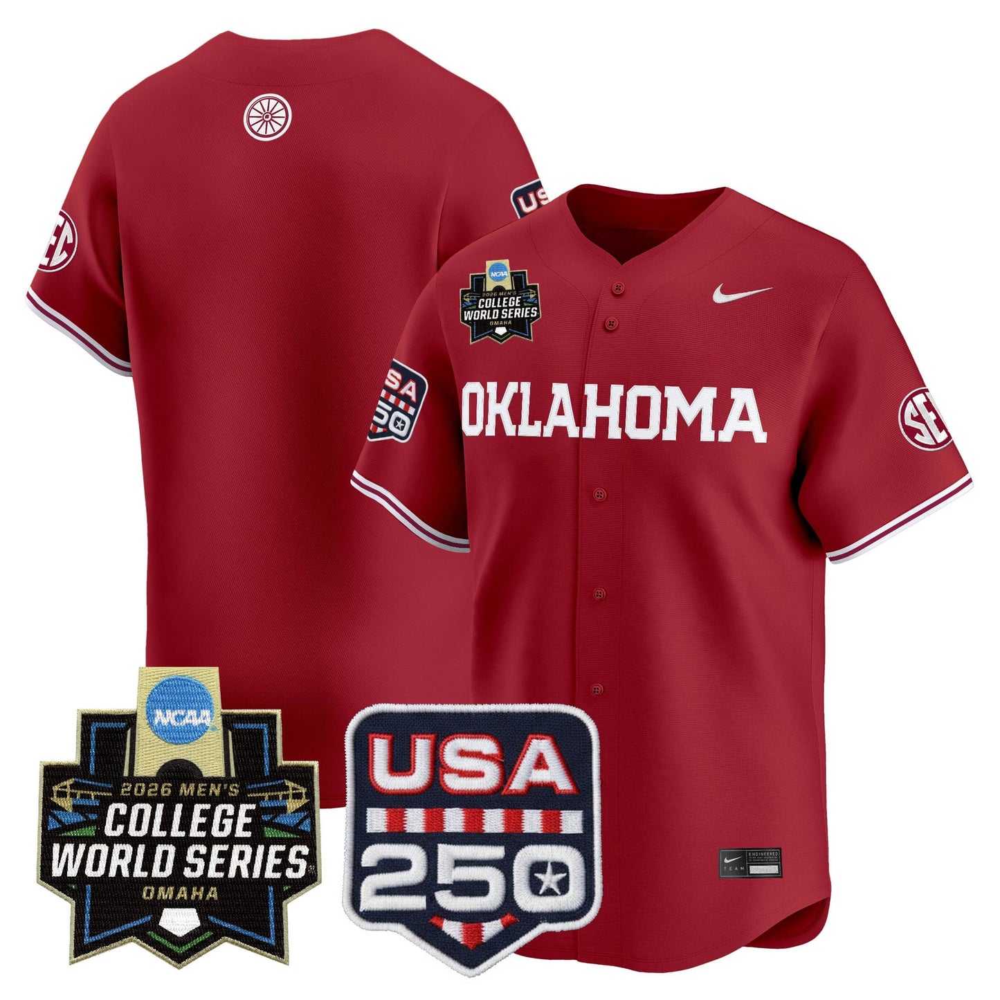 Oklahoma Sooners USA 250 Fourth of July Vapor Premier Limited Jersey - 2026 World Series Patch - All Stitched
