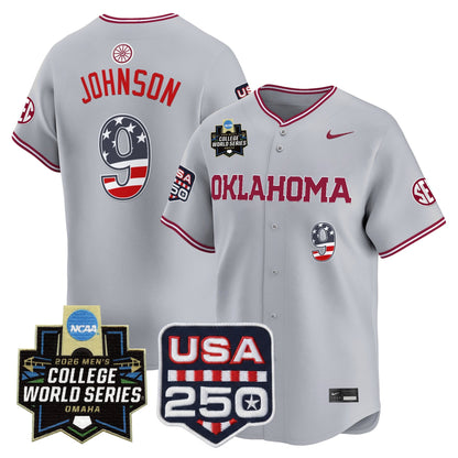 Oklahoma Sooners USA 250 Fourth of July Vapor Premier Limited Jersey - 2026 World Series Patch - All Stitched