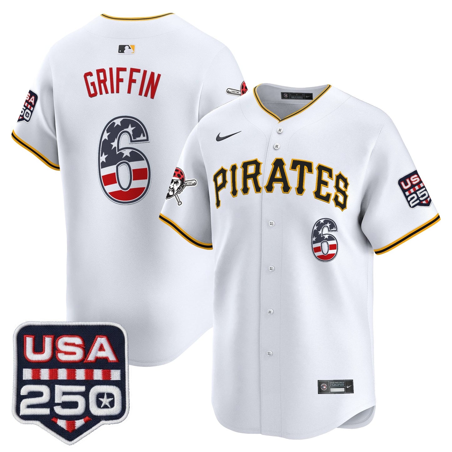 Pittsburgh Pirates USA 250 Fourth of July Vapor Premier Limited Jersey - All Stitched