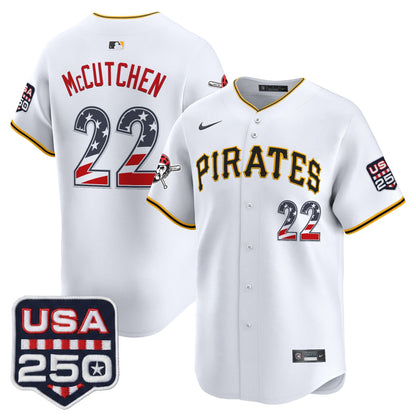 Pittsburgh Pirates USA 250 Fourth of July Vapor Premier Limited Jersey - All Stitched