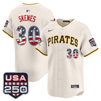 Pittsburgh Pirates USA 250 Fourth of July Vapor Premier Limited Jersey - All Stitched