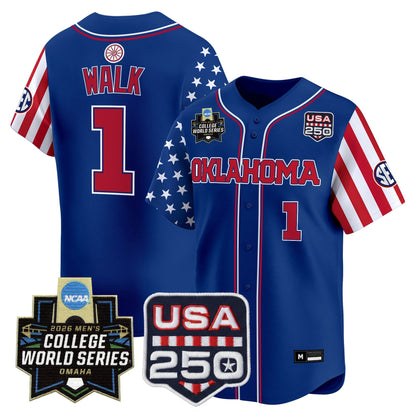 Men's Oklahoma Sooners 2026 World Series "America 250 Edition" Vapor Premier Limited Jersey - All Stitched