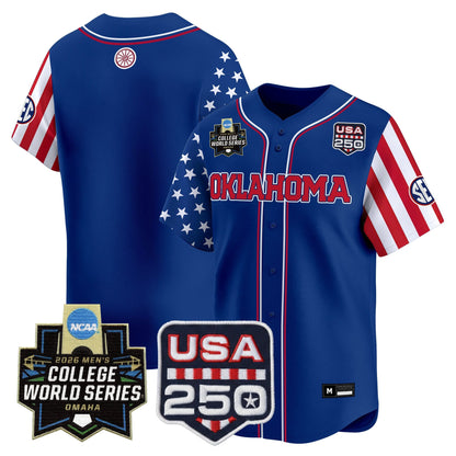 Men's Oklahoma Sooners 2026 World Series "America 250 Edition" Vapor Premier Limited Jersey - All Stitched