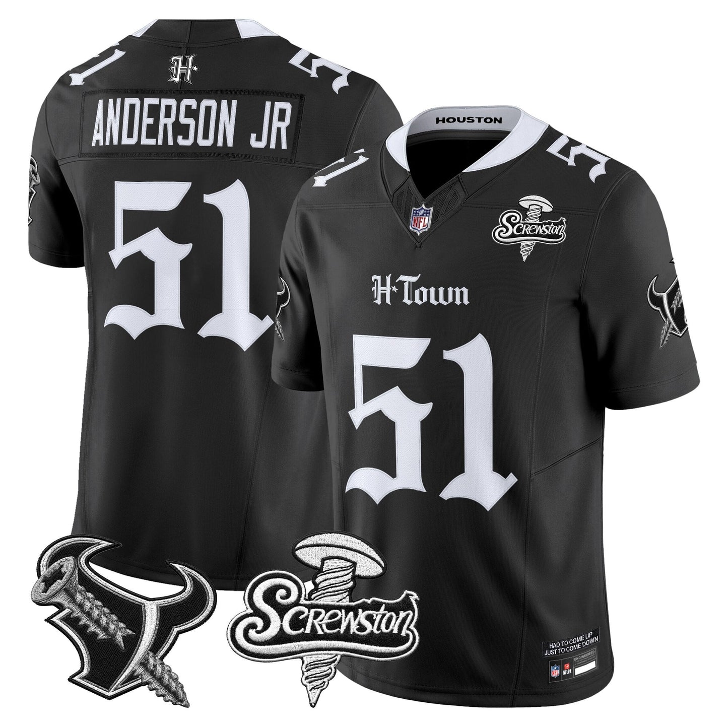 Houston Texans DJ Screw Vapor Limited Jersey - Gothic Edition - All Stitched