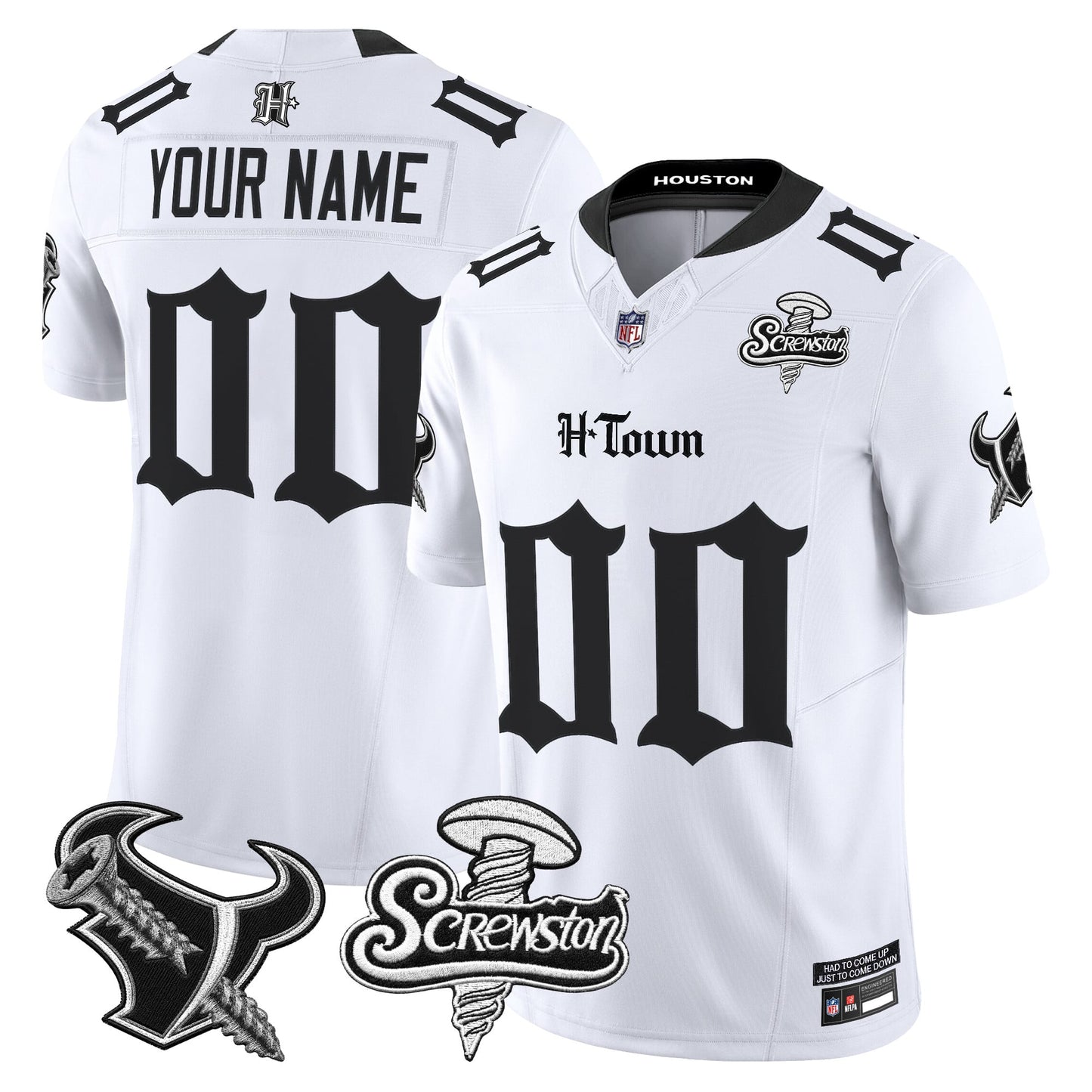 Houston Texans DJ Screw Vapor Limited Custom Jersey - Gothic Edition - All Stitched