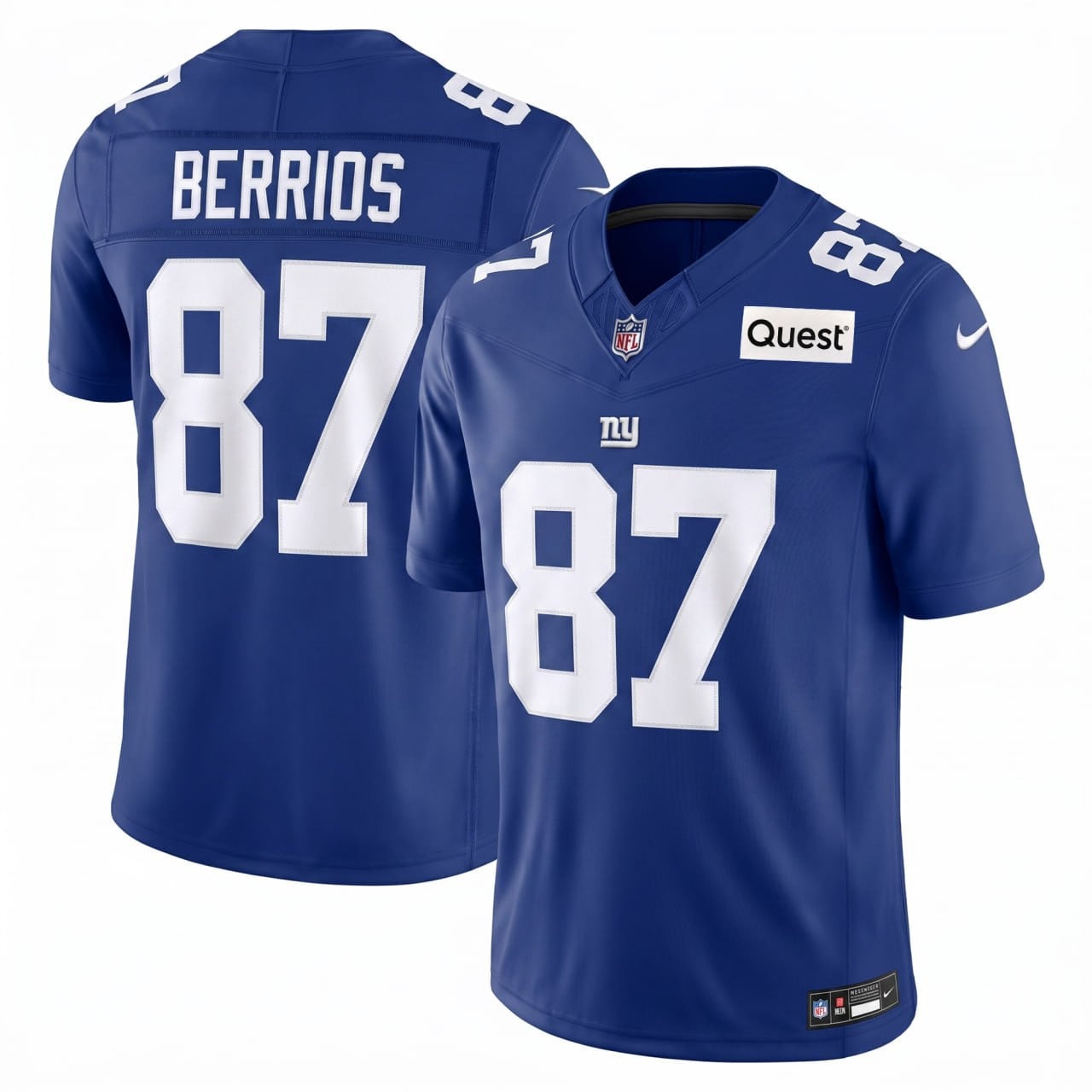 Braxton Berrios #87 New York Giants Royal Blue Jersey - All Stitched