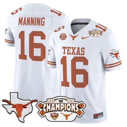TEX 2025 State Map & Citrus Bowl Champions Patch Vapor Limited Jersey - All Stitched