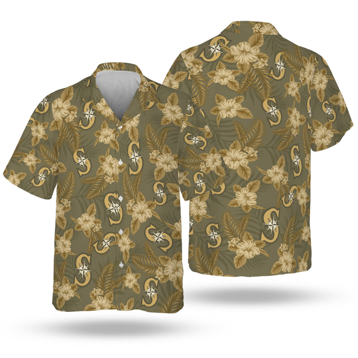 SEA Special Armed Forces Hawaiian Design Button Shirt