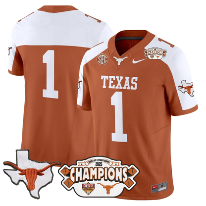 TEX 2025 State Map & Citrus Bowl Champions Patch Vapor Limited Jersey - All Stitched