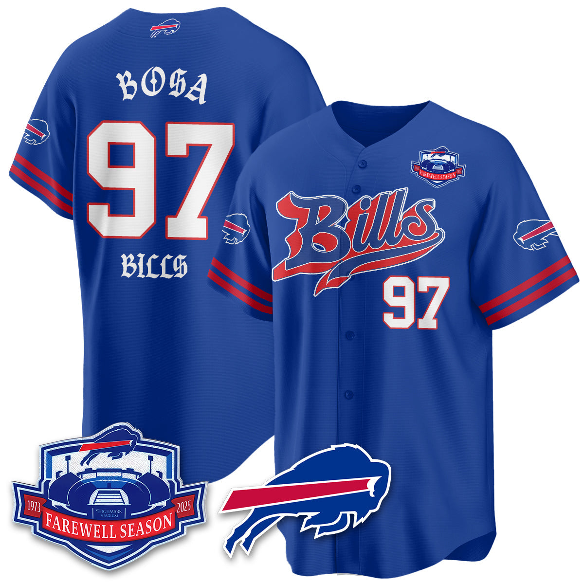 BUF Born x Raised Baseball Jersey - All Stitched