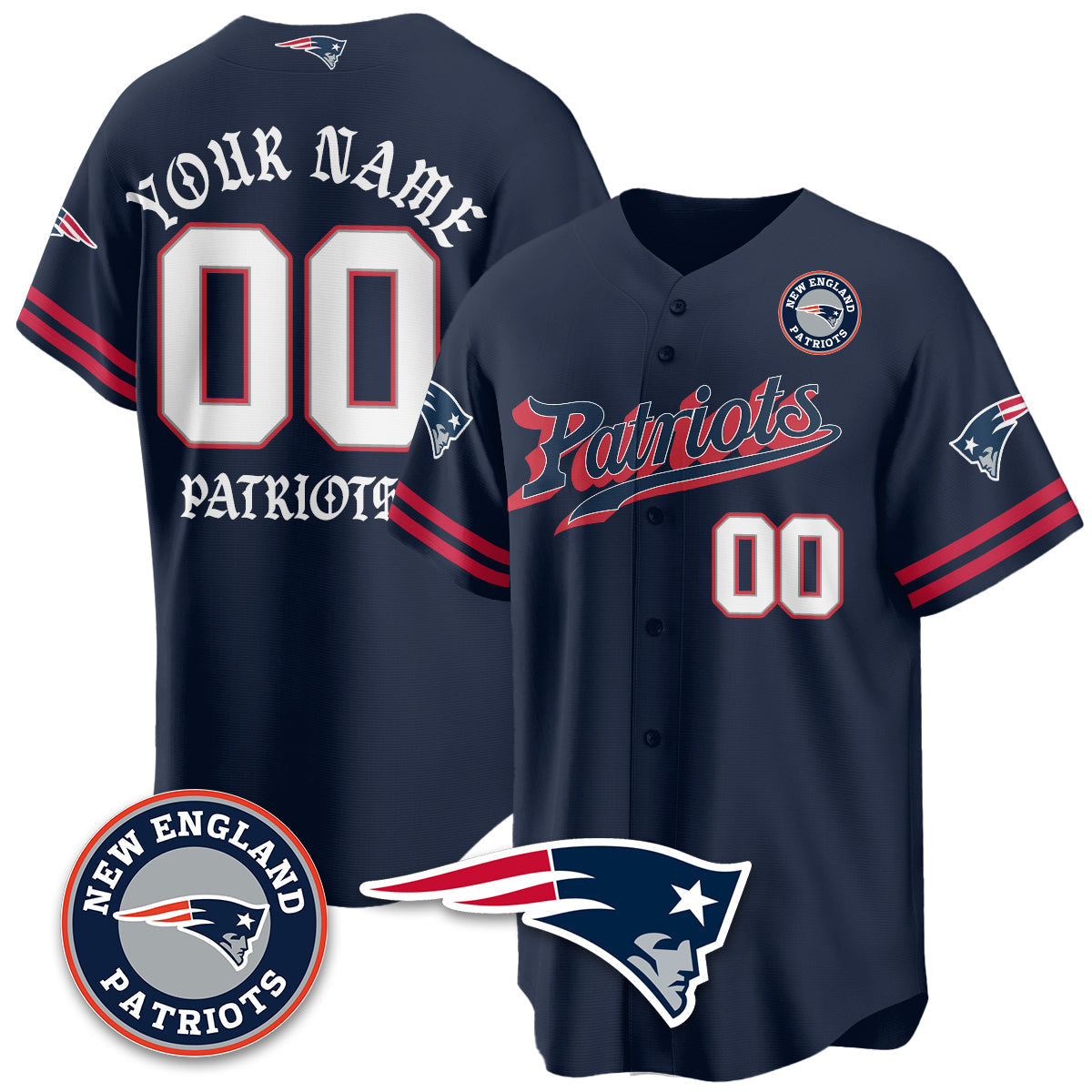 Custom NE Born x Raised Baseball Jersey - All Stitched