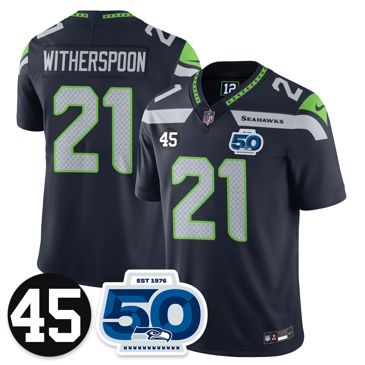 SEA Vapor Limited Jersey - Honor Kenny Easley - All Stitched