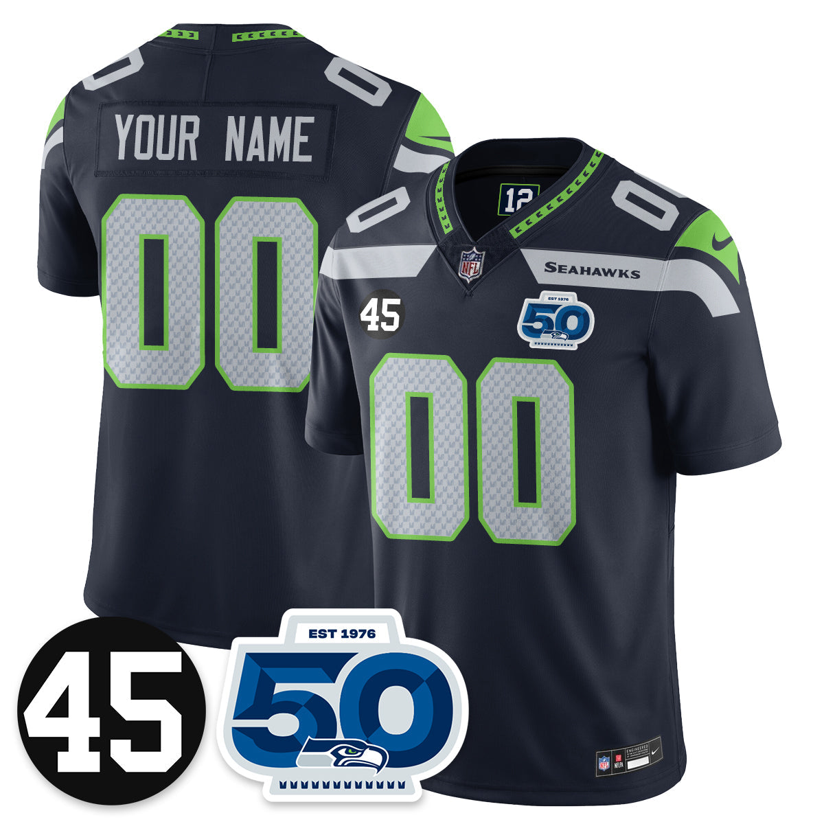 SEA Vapor Limited Custom Jersey - Honor Kenny Easley - All Stitched
