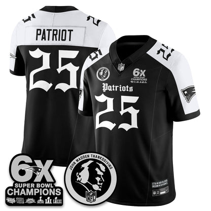 NE Gothic 6x Champions Patch Vapor Limited Jersey - John Madden Patch - All Stitched