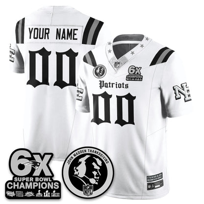 NE Gothic 6x Champions Patch Vapor Limited Jersey - John Madden Patch - All Stitched