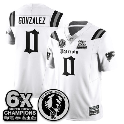 NE Gothic 6x Champions Patch Vapor Limited Jersey - John Madden Patch - All Stitched