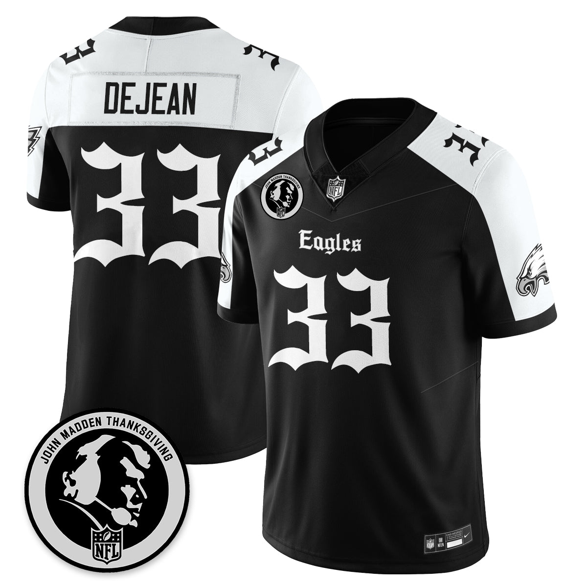 PHI Gothic Vapor Limited Jersey - John Madden Patch - All Stitched