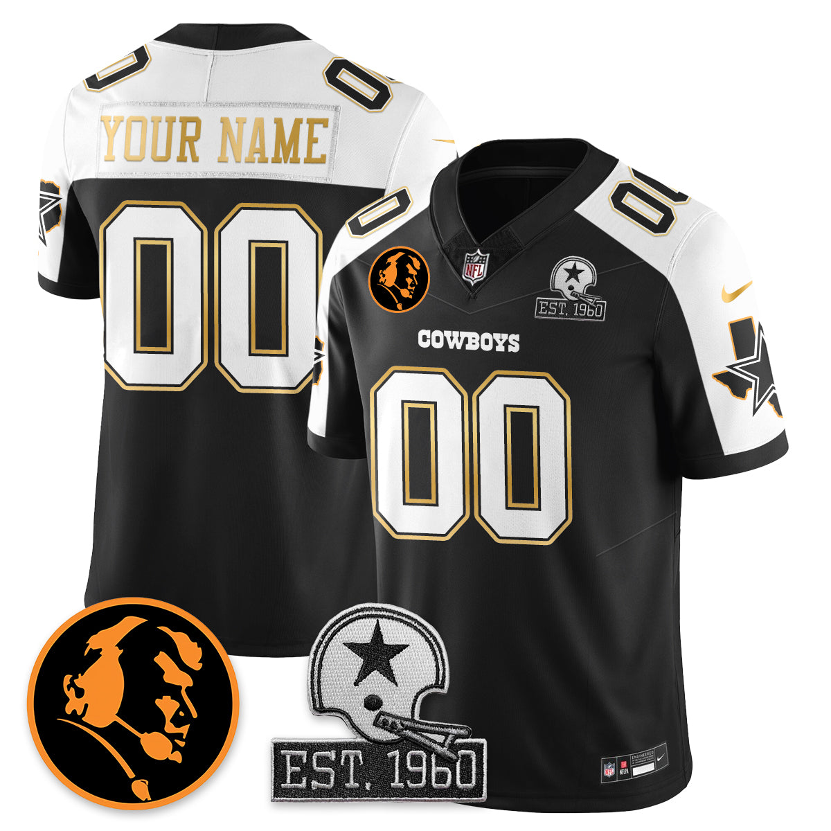 DAL Vapor Limited Gold Jersey - John Madden Patch - All Stitched