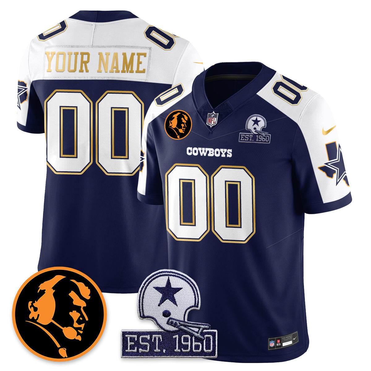 DAL Vapor Limited Gold Jersey - John Madden Patch - All Stitched