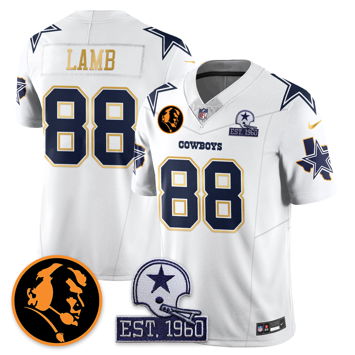 DAL Vapor Limited Gold Jersey - John Madden Patch - All Stitched