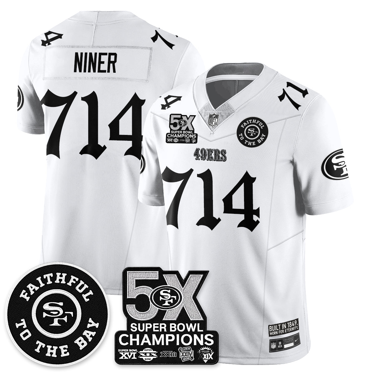 SF 5-Time Champions Gothic Vapor Limited Jersey - All Stitched