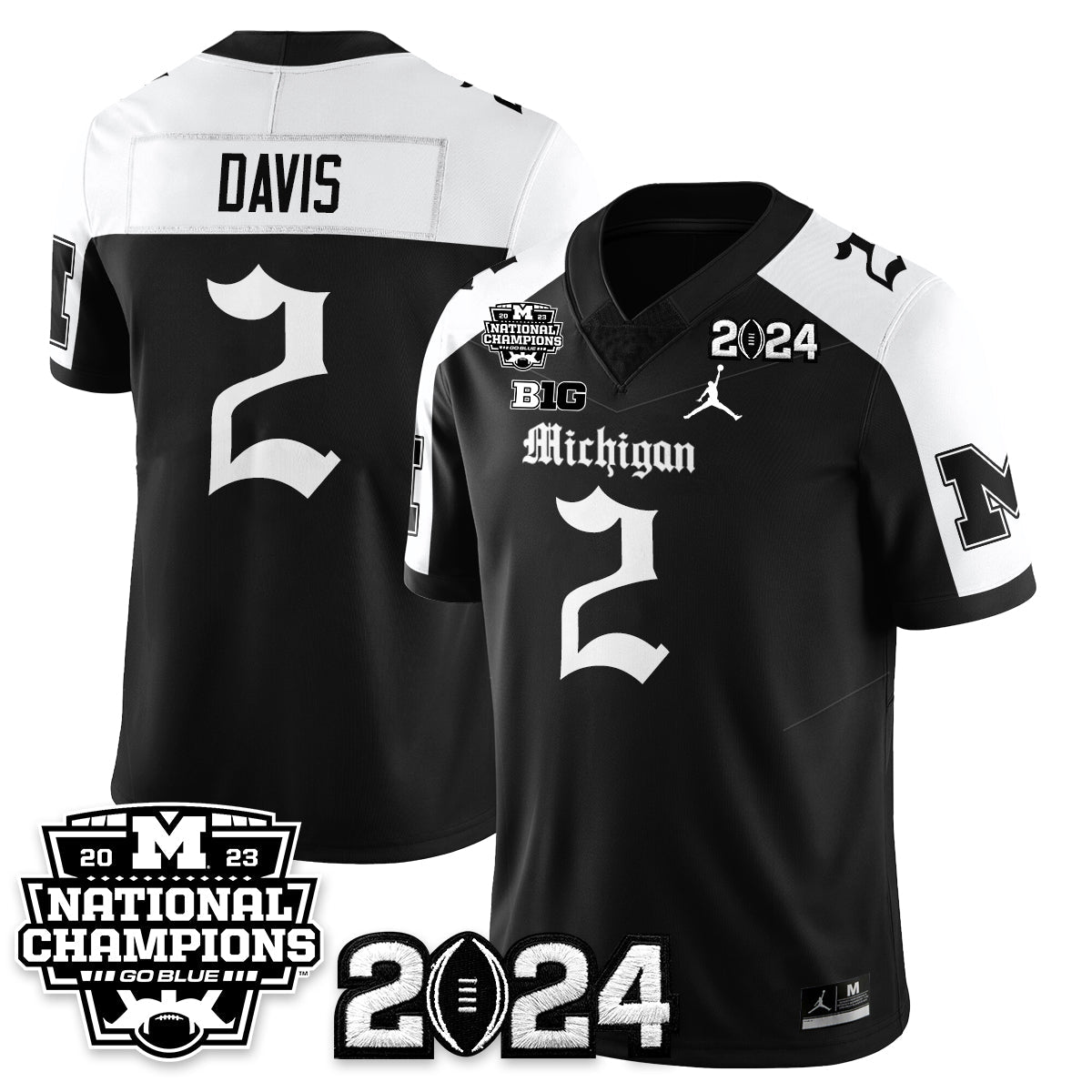 MICH Gothic 2023 National Champions Vapor Limited Football Jersey - All Stitched