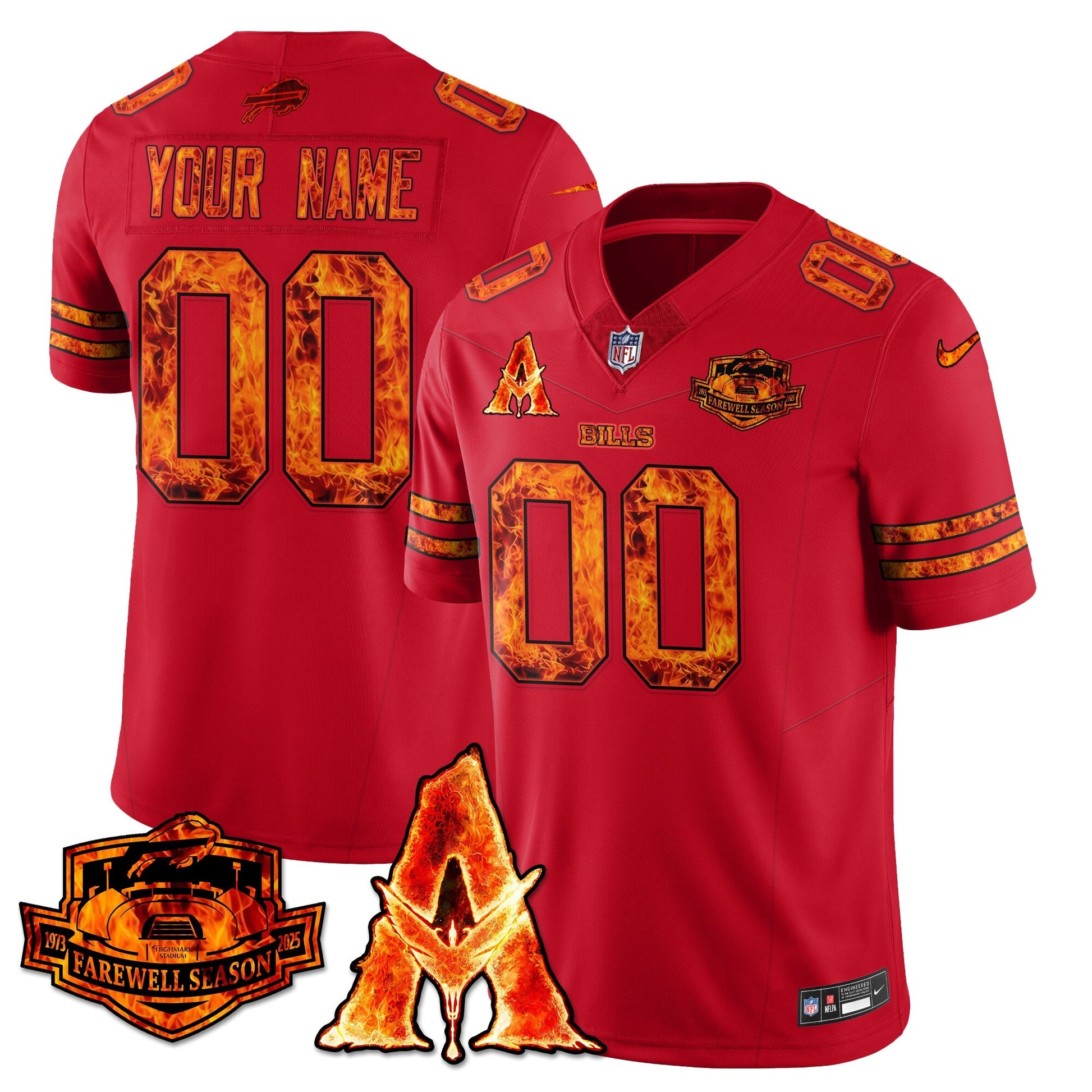 BUF x Avatar 3 Fire and Ash Custom Jersey - Stitched