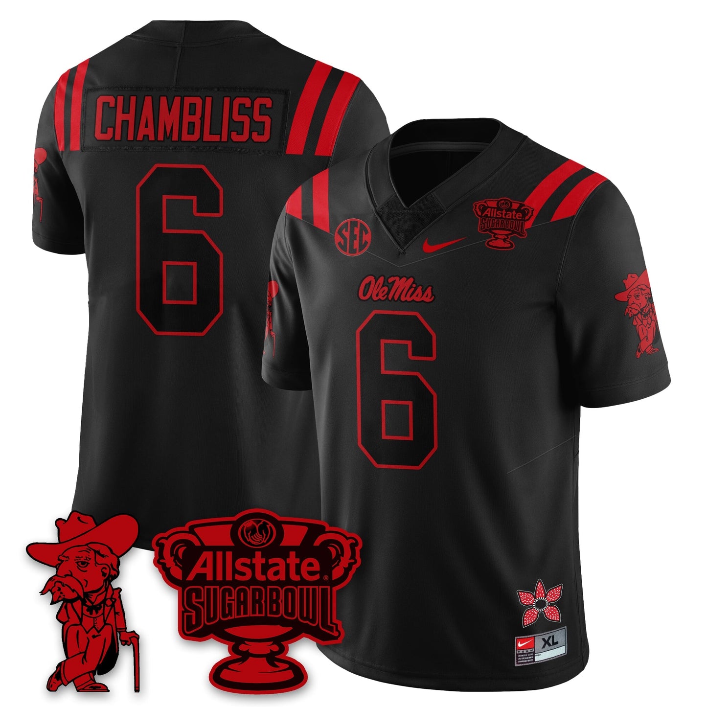 OMR 2025 Sugar Bowl 'Stranger Things Edition' Vapor Limited Football Jersey - All Stitched