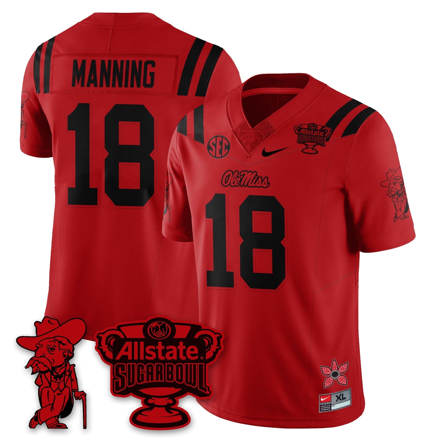 OMR 2025 Sugar Bowl 'Stranger Things Edition' Vapor Limited Football Jersey - All Stitched
