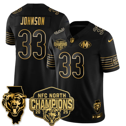CHI NFC North Division Champions Vapor Limited Gold Jersey n2 - All Stitched