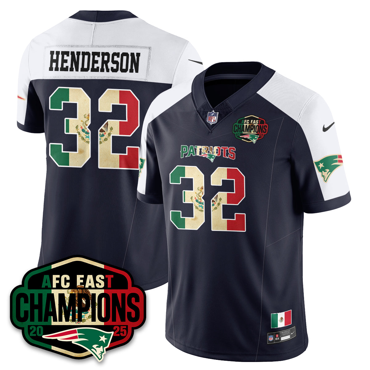 NE Mexico AFC East Division Champions Vapor Limited Jersey - All Stitched