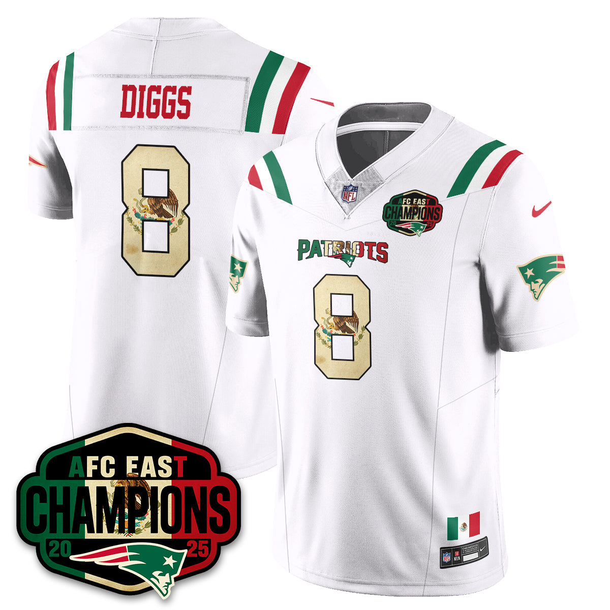 NE Mexico AFC East Division Champions Vapor Limited Jersey - All Stitched
