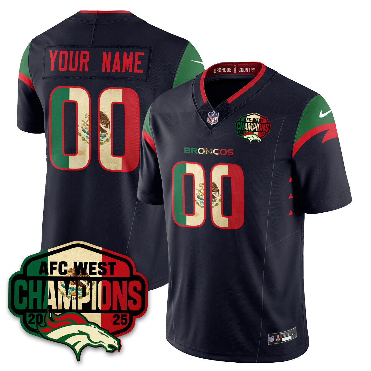 DEN Mexico AFC West Division Champions Vapor Limited Jersey - All Stitched