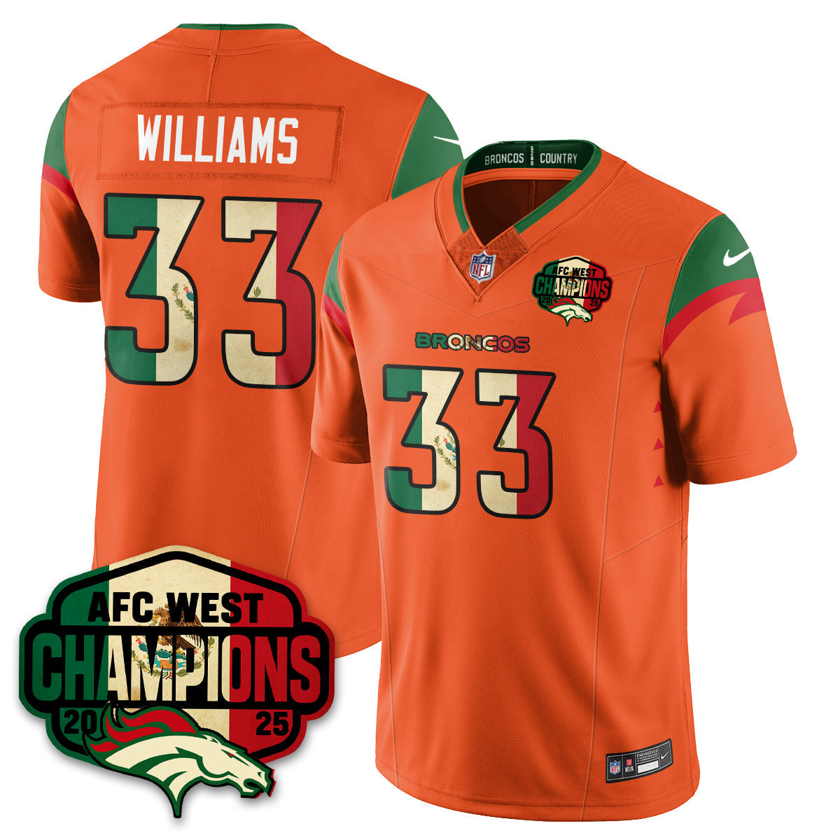 DEN Mexico AFC West Division Champions Vapor Limited Jersey - All Stitched