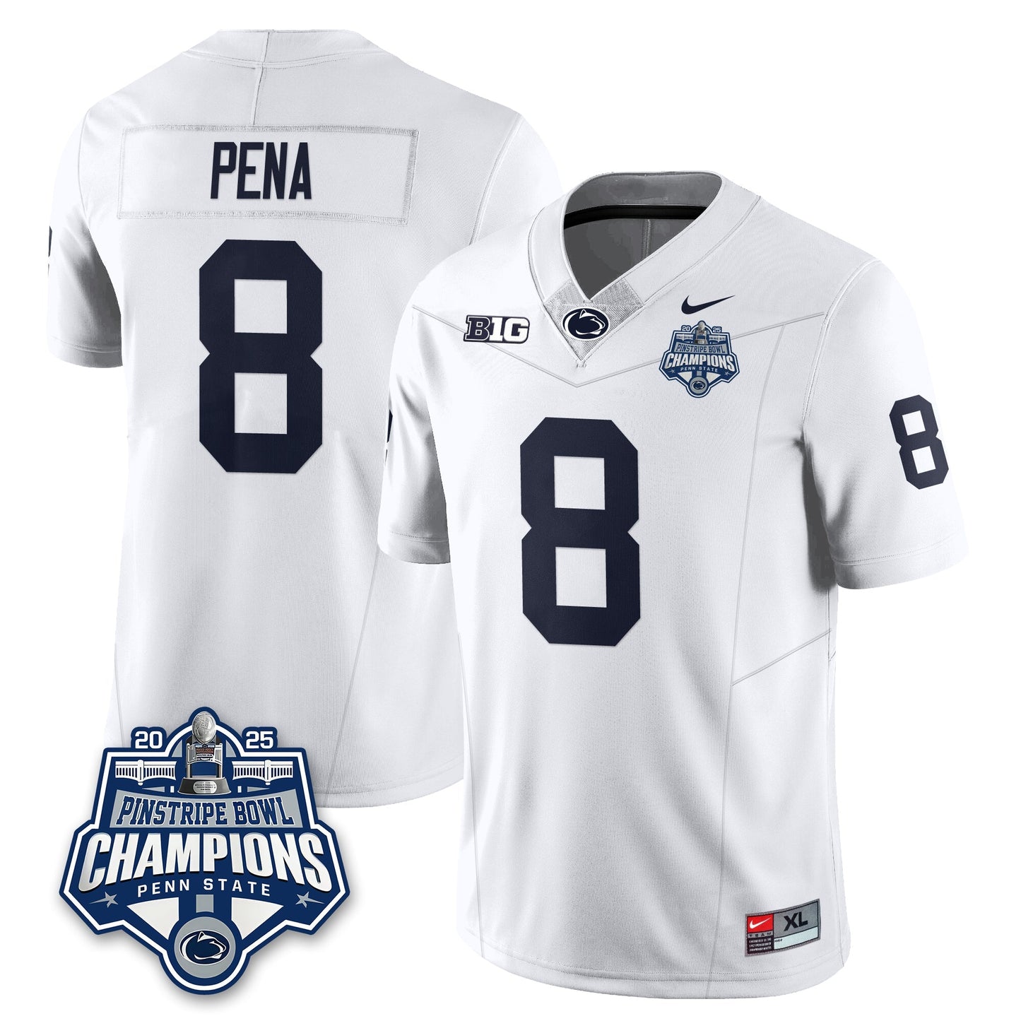 PSU Football 2025 Pinstripe Bowl Champions Jersey - All Stitched