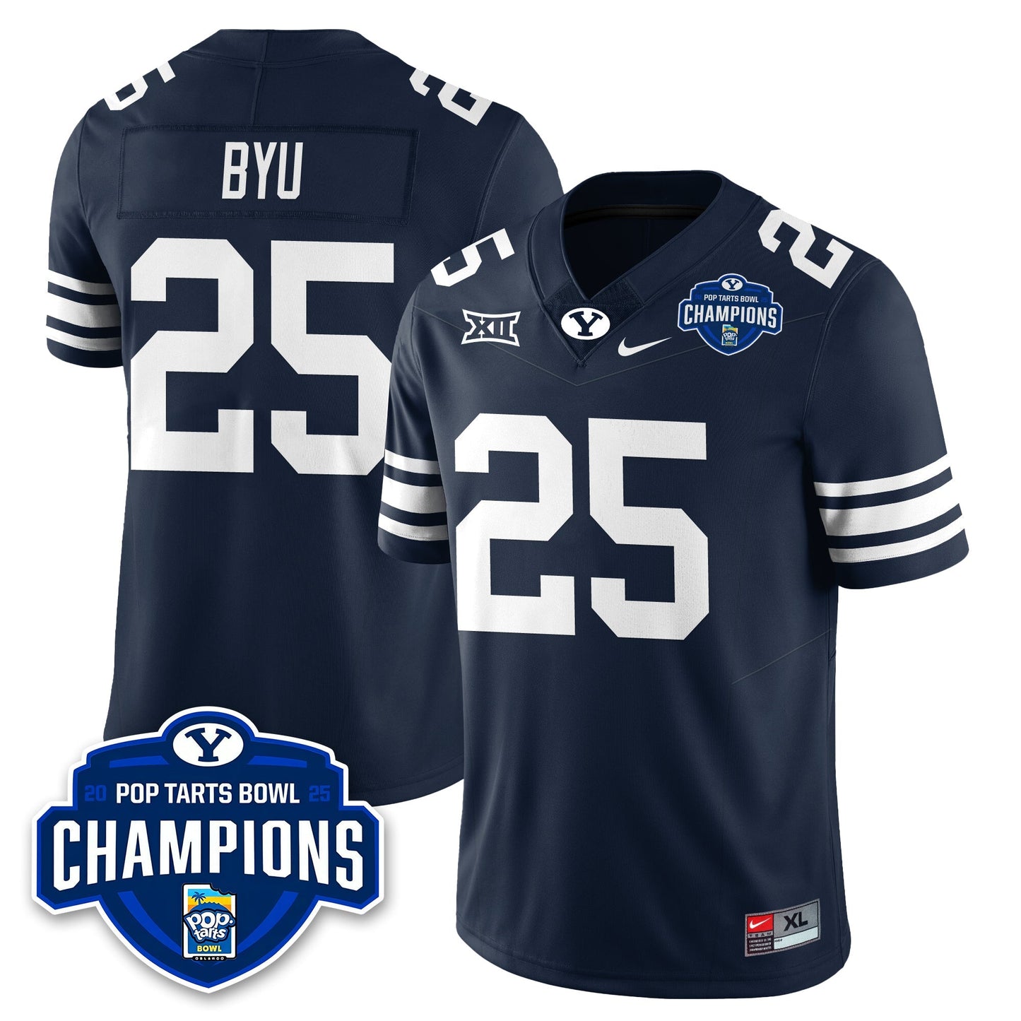 BYU Cougars Football 2025 Pop-Tarts Bowl Champions Jersey - All Stitched
