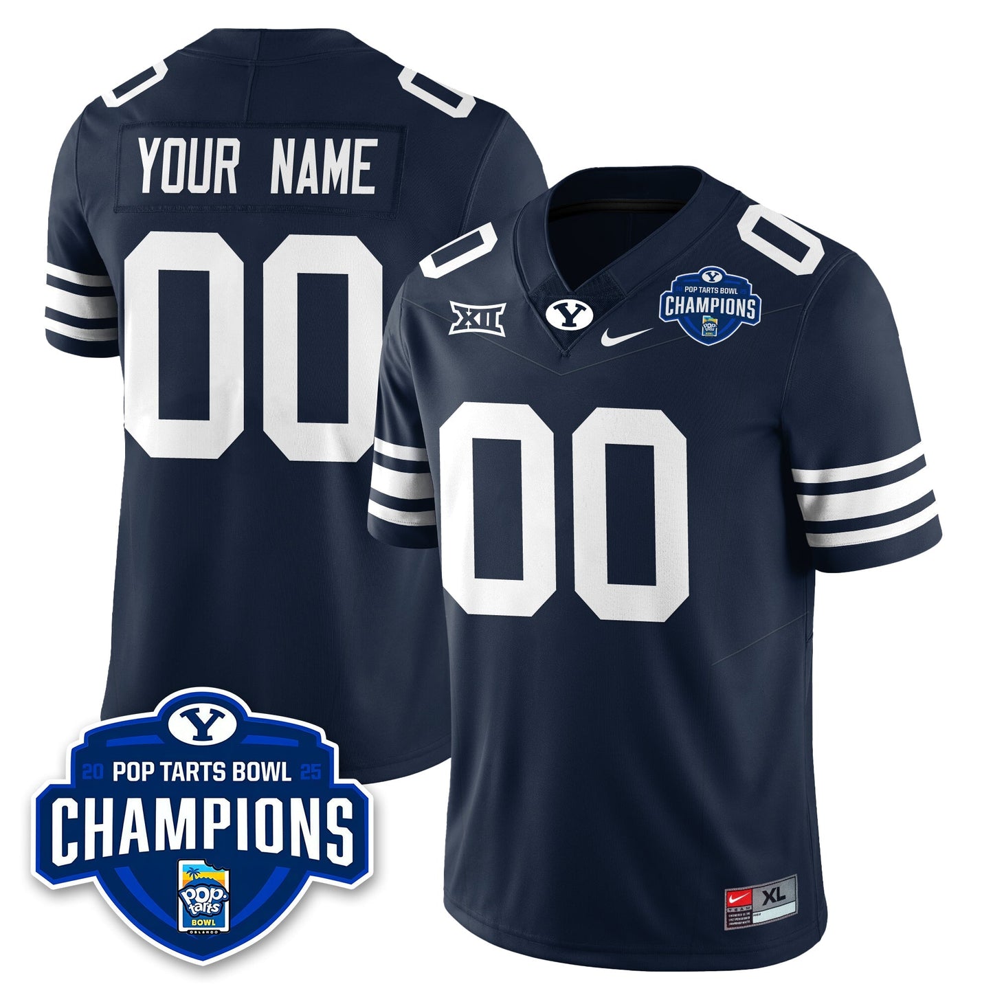 BYU Cougars Football 2025 Pop-Tarts Bowl Champions Jersey - All Stitched