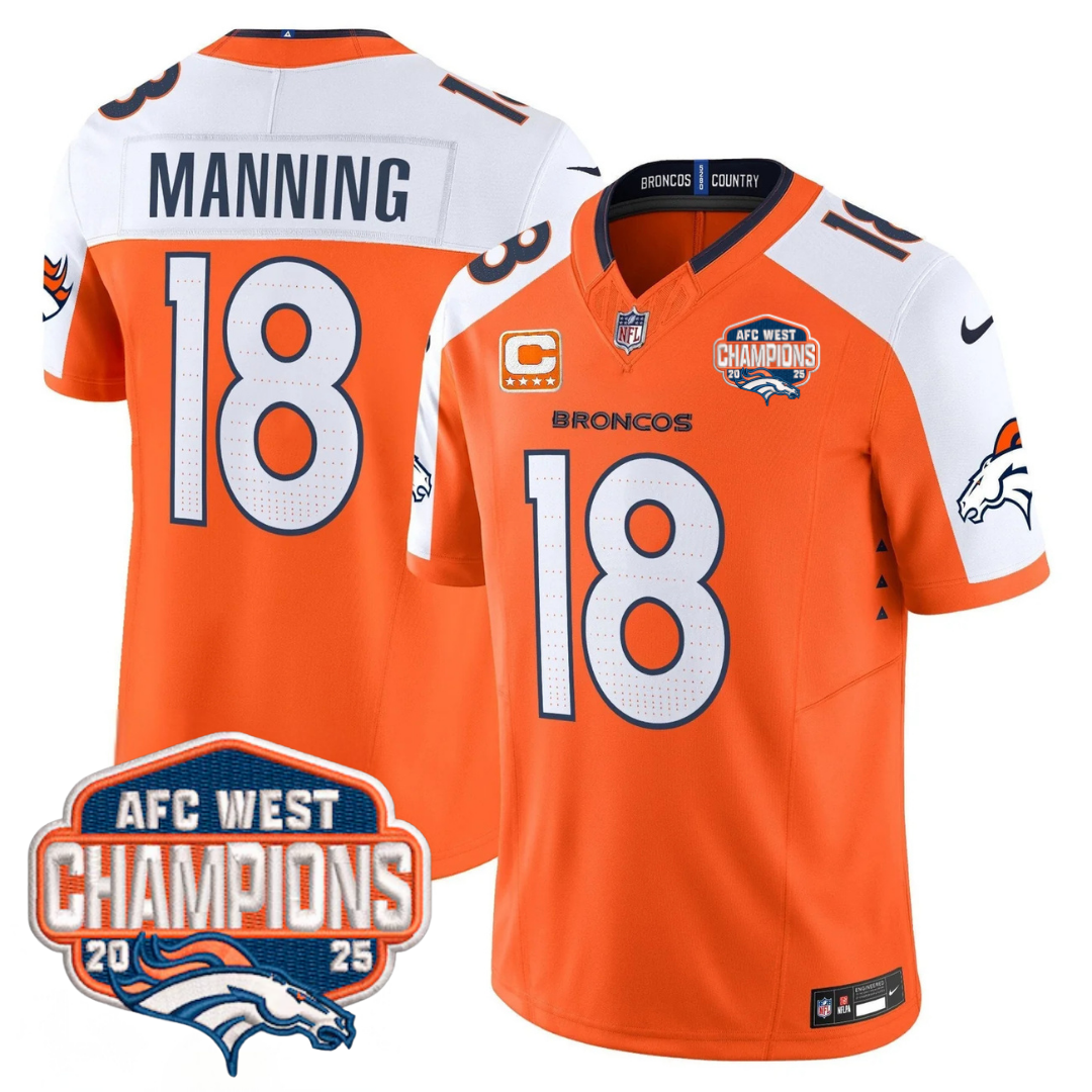 DEN AFC West Champions Patch Vapor Limited Jersey V2 - All Stitched