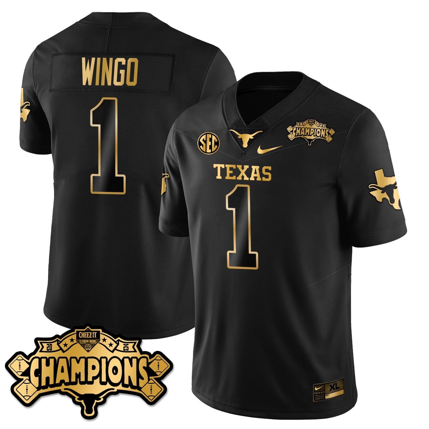 TEX Football Vapor Limited Gold Jersey - Citrus Bowl Champions - All Stitched