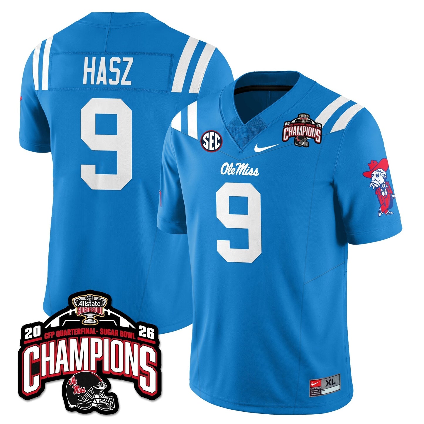 Ole Miss Football Vapor Limited Jersey - Allstate Sugar Bowl Champions - All Stitched