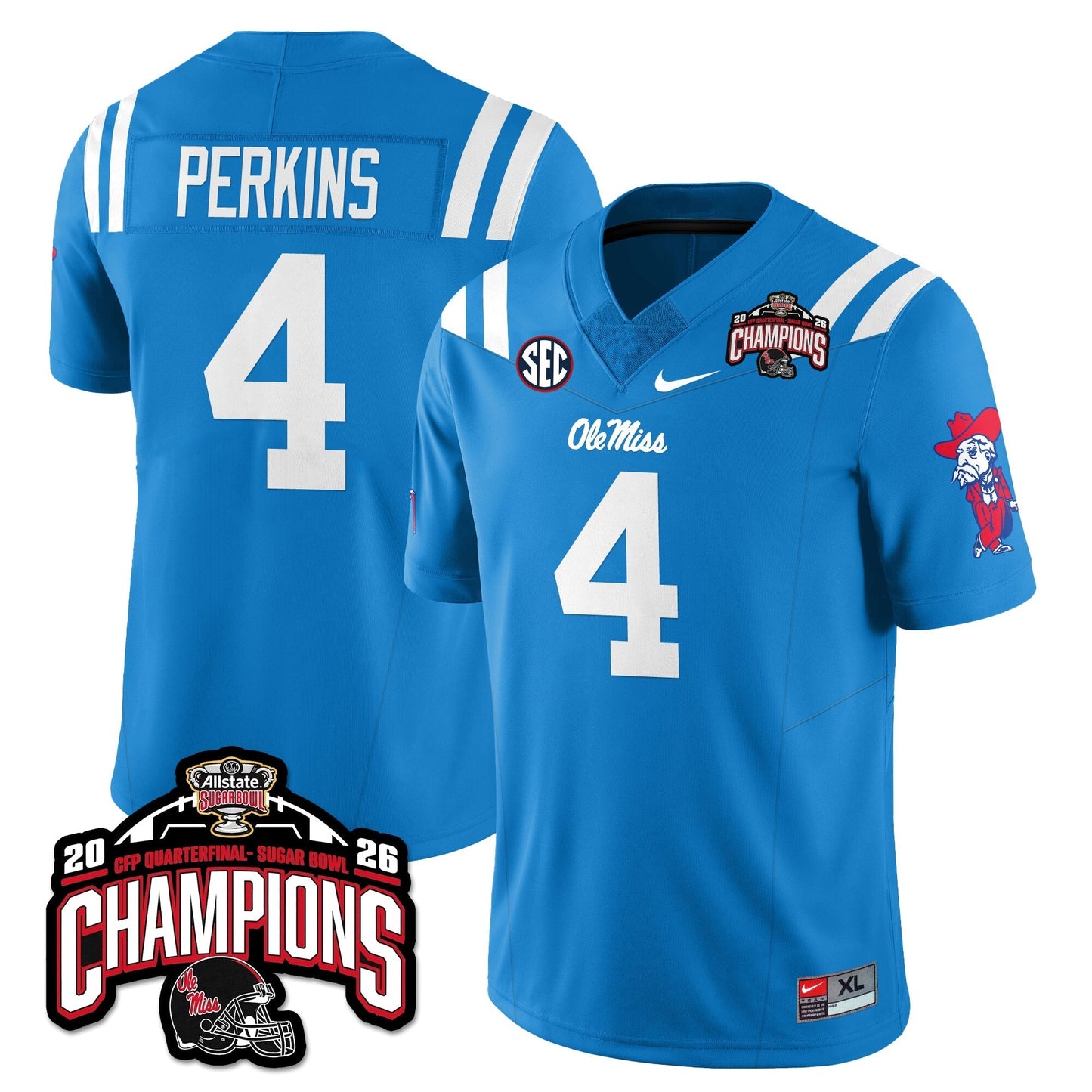 Ole Miss Football Vapor Limited Jersey - Allstate Sugar Bowl Champions - All Stitched