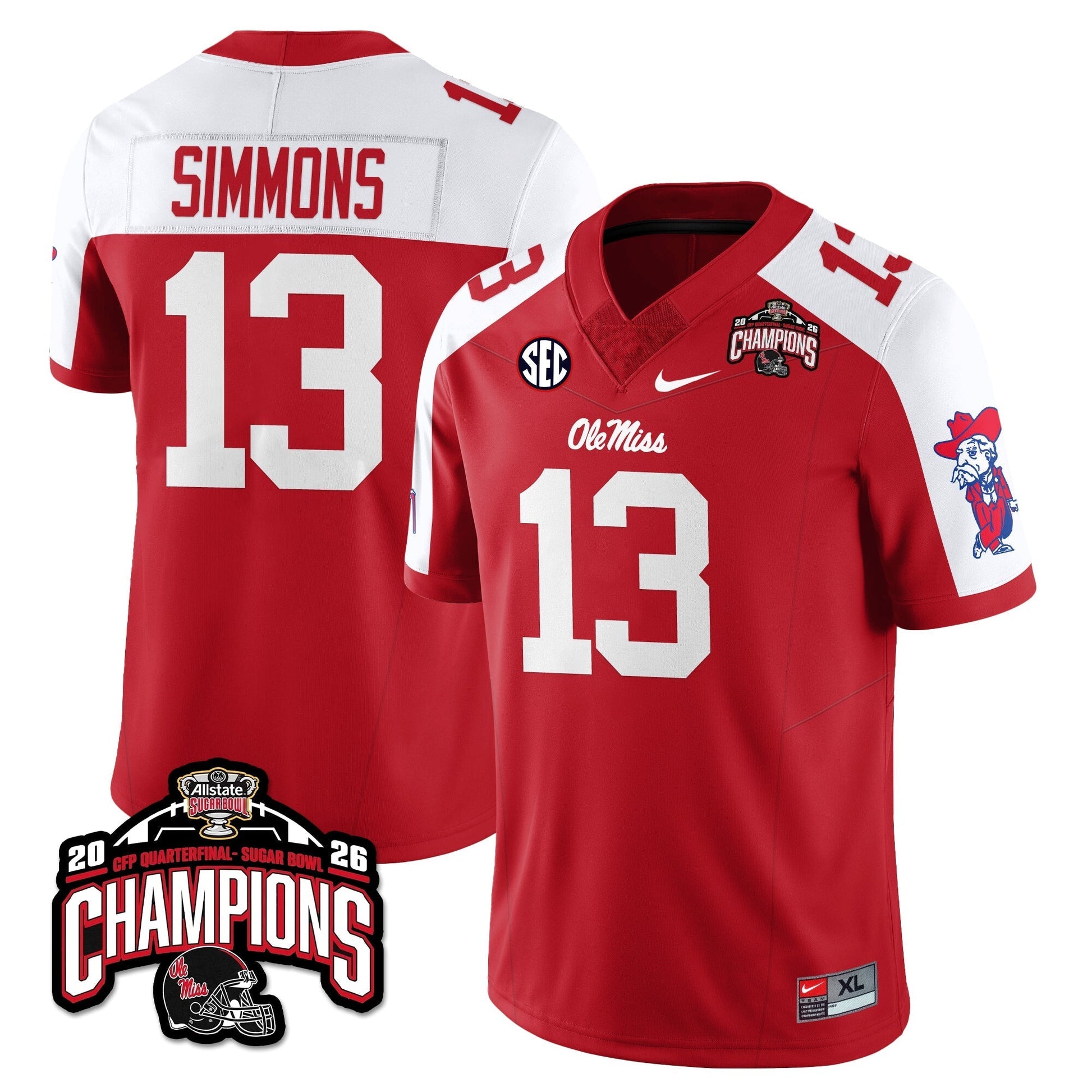Ole Miss Football Vapor Limited Jersey - Allstate Sugar Bowl Champions - All Stitched
