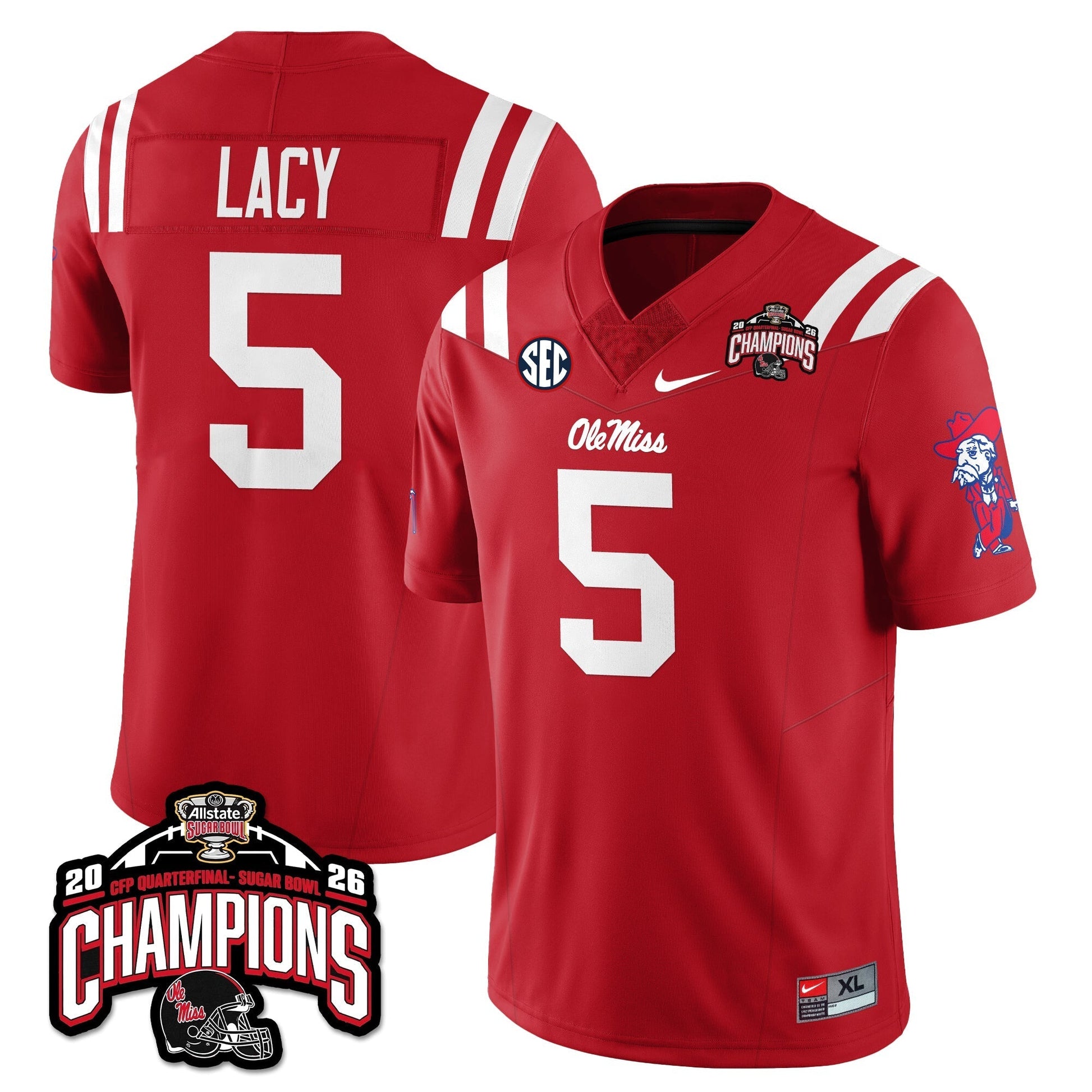 Ole Miss Football Vapor Limited Jersey - Allstate Sugar Bowl Champions - All Stitched