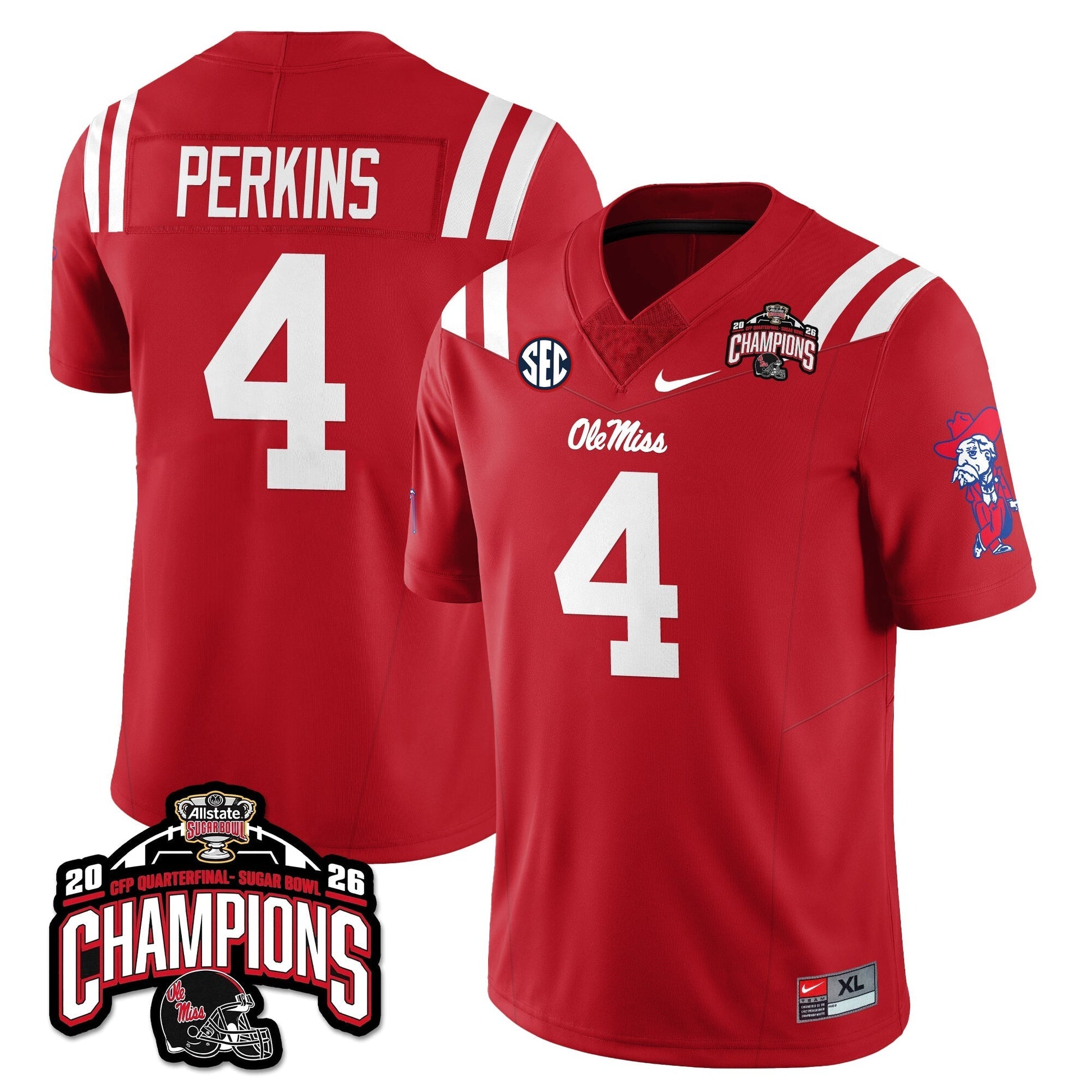 Ole Miss Football Vapor Limited Jersey - Allstate Sugar Bowl Champions - All Stitched