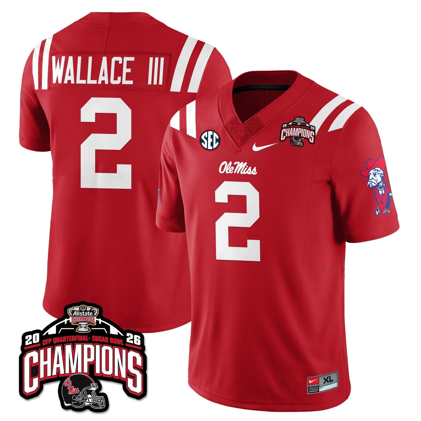 Ole Miss Football Vapor Limited Jersey - Allstate Sugar Bowl Champions - All Stitched